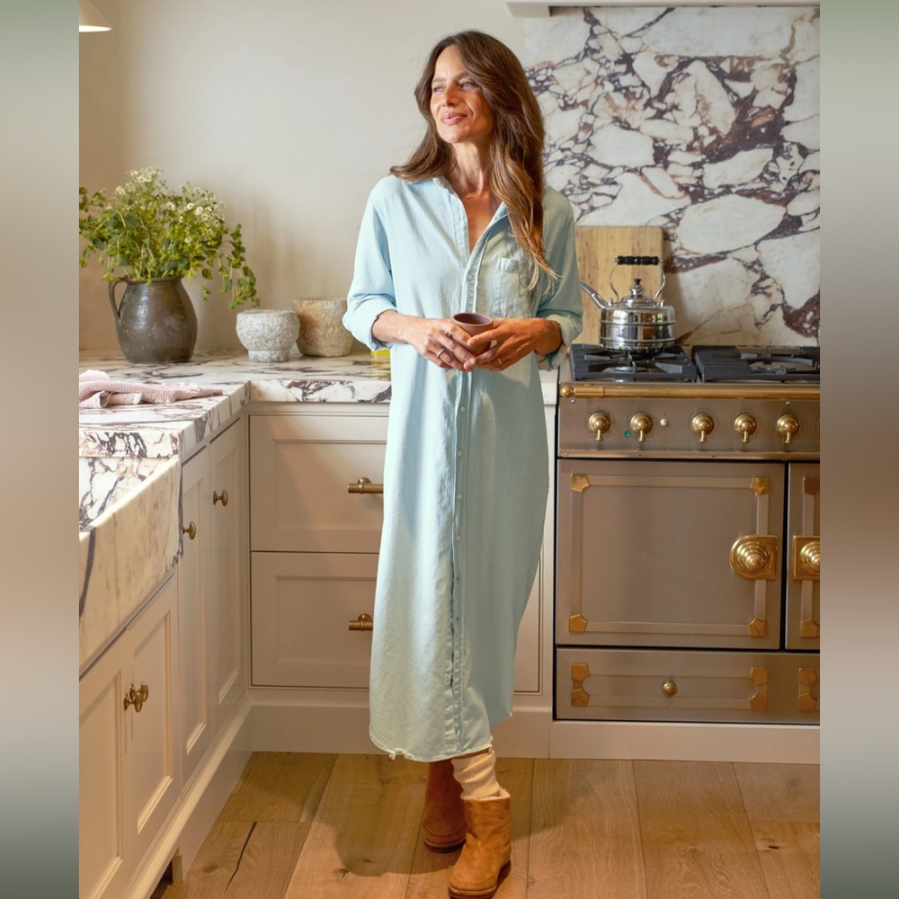 Frank & Eileen Rory Denim Maxi Shirtdress NWT